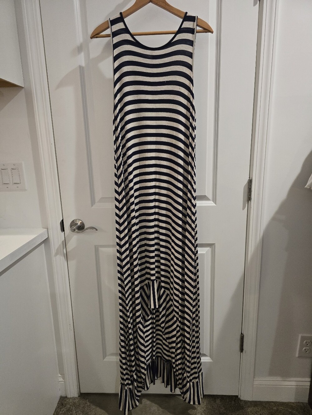 Navy And Cream Striped Egs Dress
